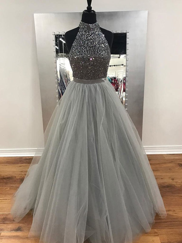 silver prom gown