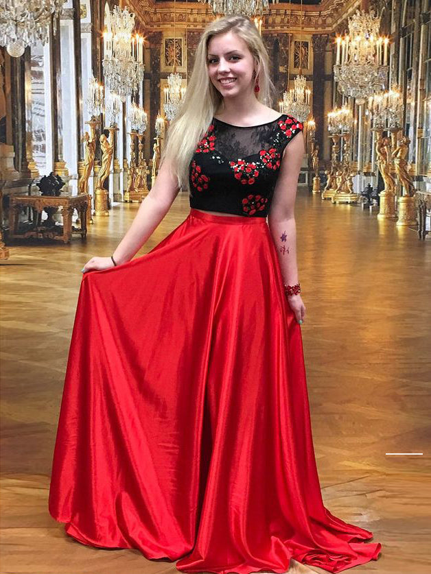 red elegant prom dresses