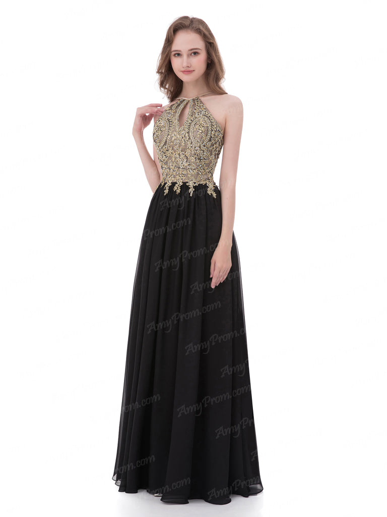 black and gold evening gowns with sleeves