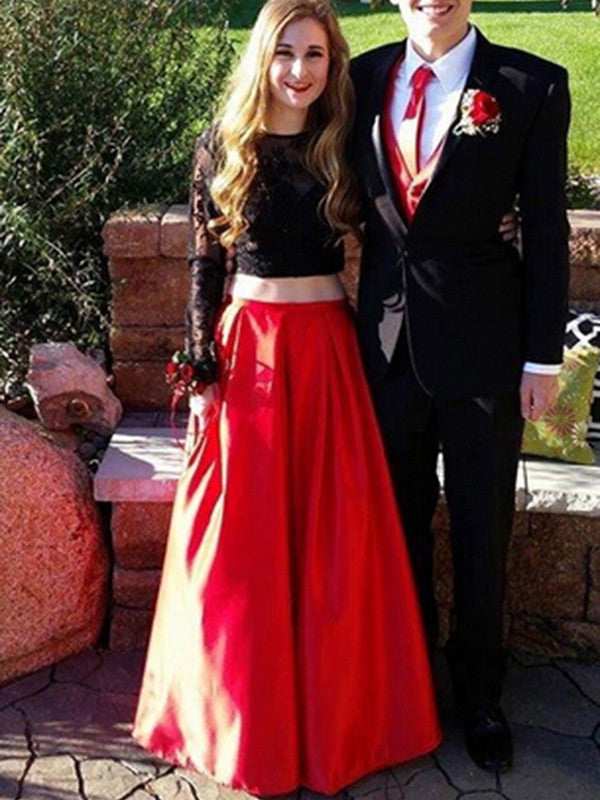 long sleeve satin prom dress