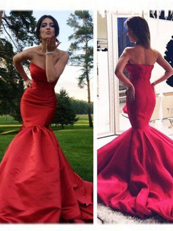 red sexy evening gown