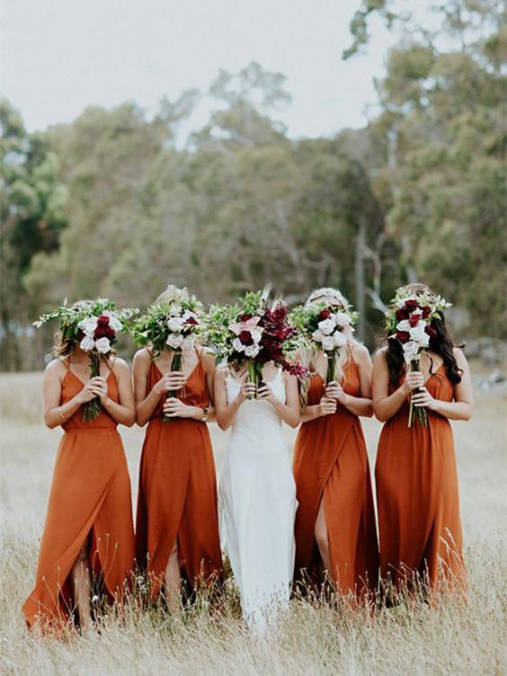 cheap orange bridesmaid dresses