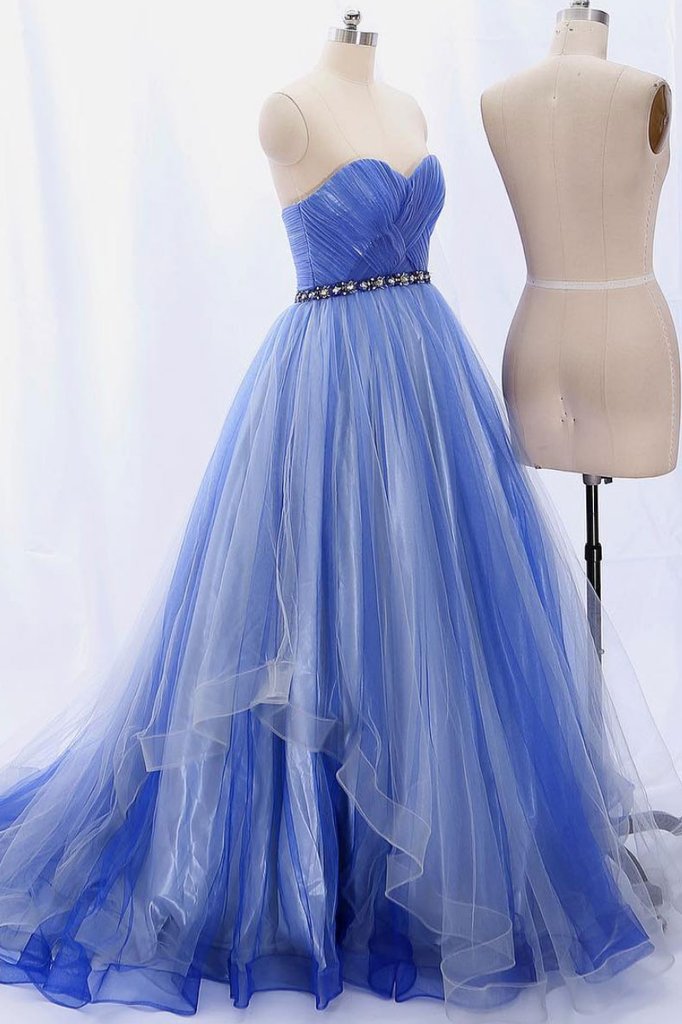 blue ombre formal dress