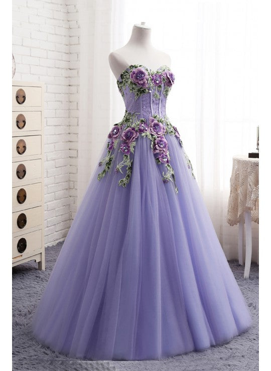 purple floral formal dress