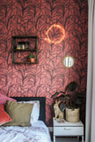 Behang Palmleaves bordeaux - roomblush