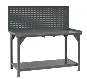 60" Heavy Duty Workbench with Louvered Back Panel - ShopStorageCabinets.com