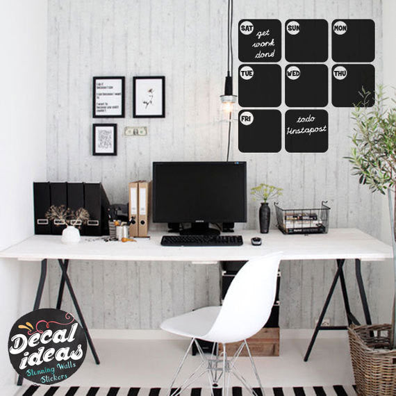 dry erase wall decal ,chalkboard wall decal | weekly planner