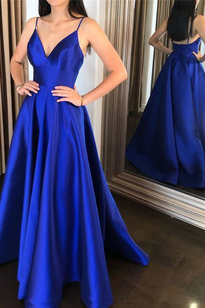 royal blue floor length gown