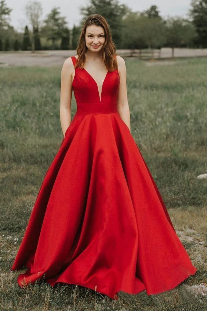 puffy red prom dresses