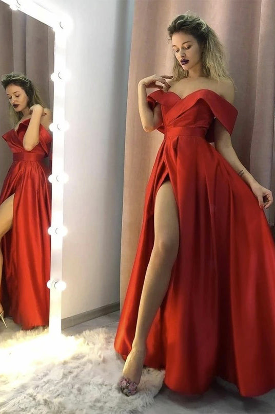 red dress with slits on both sides