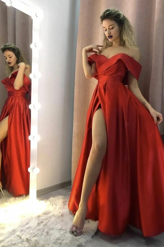 sexy red satin dress