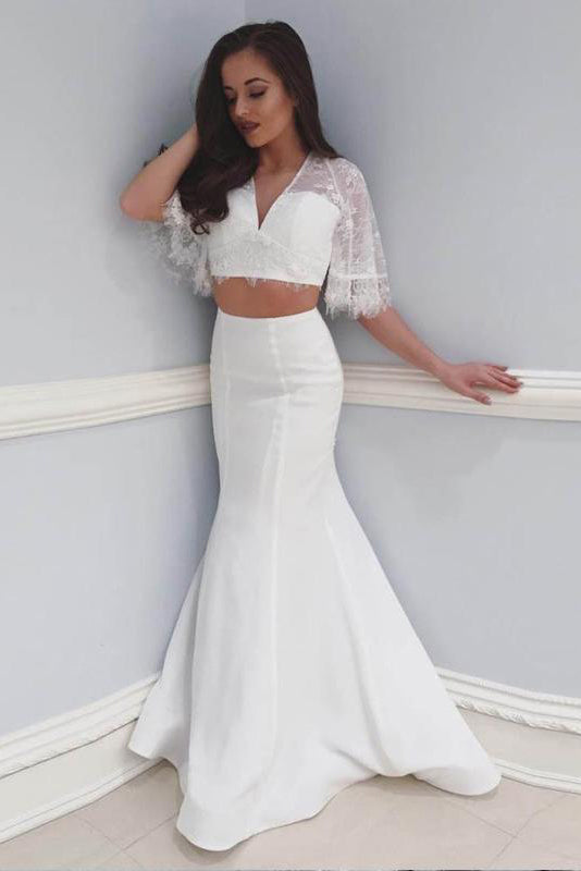 cheap 2 piece wedding dresses