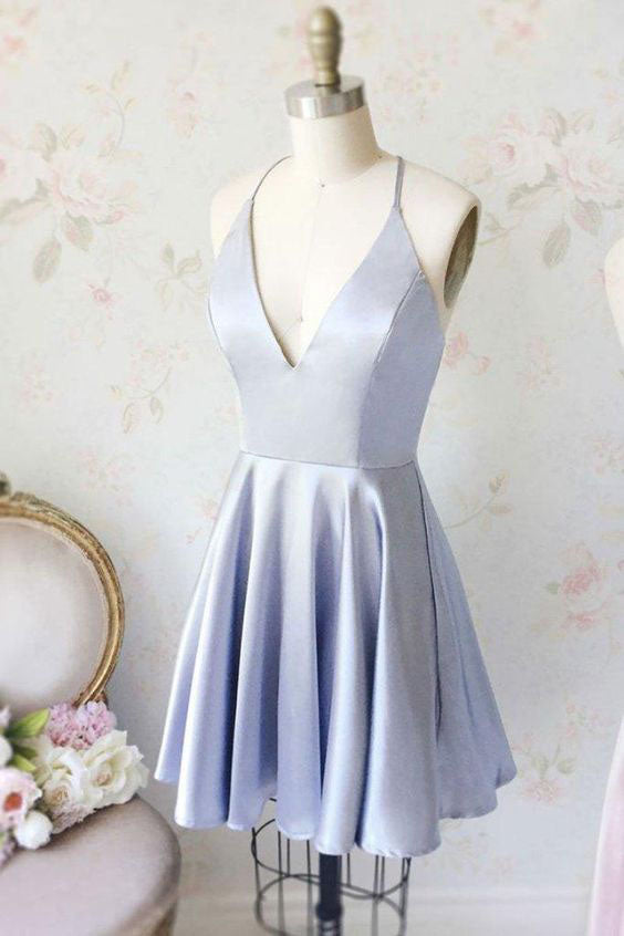 lavender v neck dress