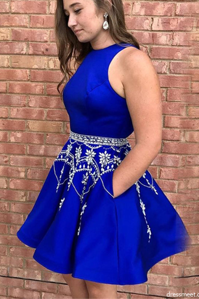 simple royal blue dress