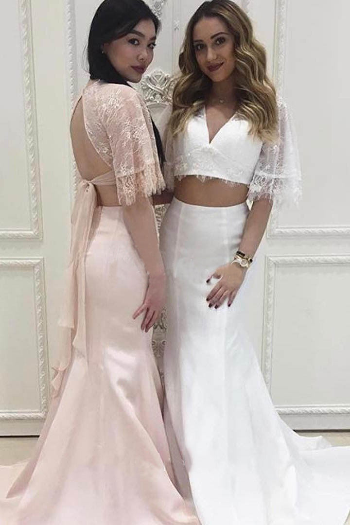 two piece mermaid wedding dress