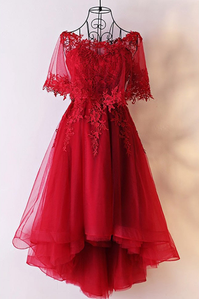 red high low dress formal