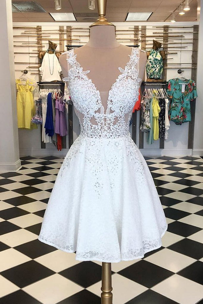 white graduation dress lace