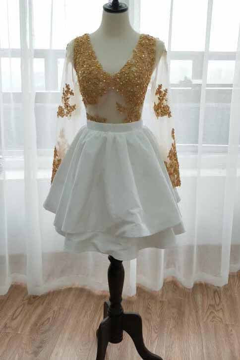 long white and gold dress