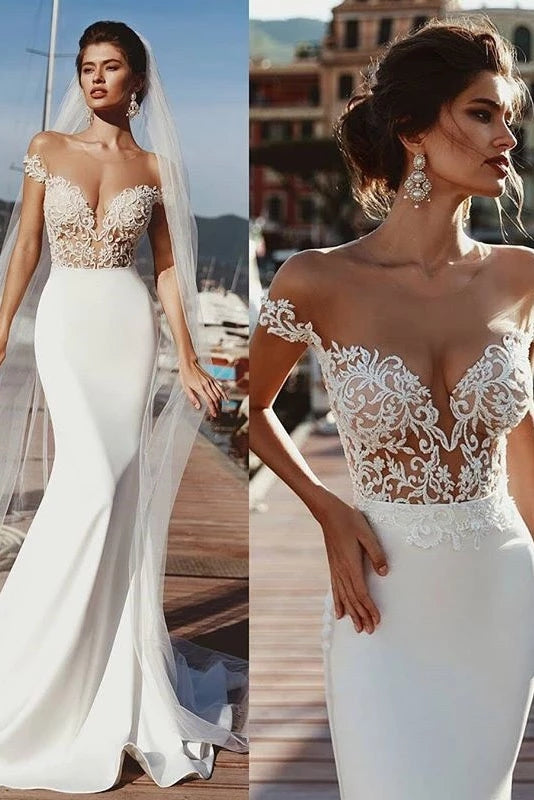 mermaid short wedding dress