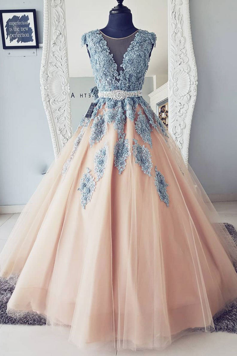 peach formal dress