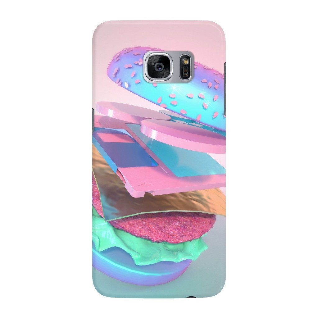 "Burger with Floppy Disc" Phone Case by Pastelae