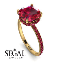 Cushion Hidden Diamond Ruby Ring - Nova No. 55
