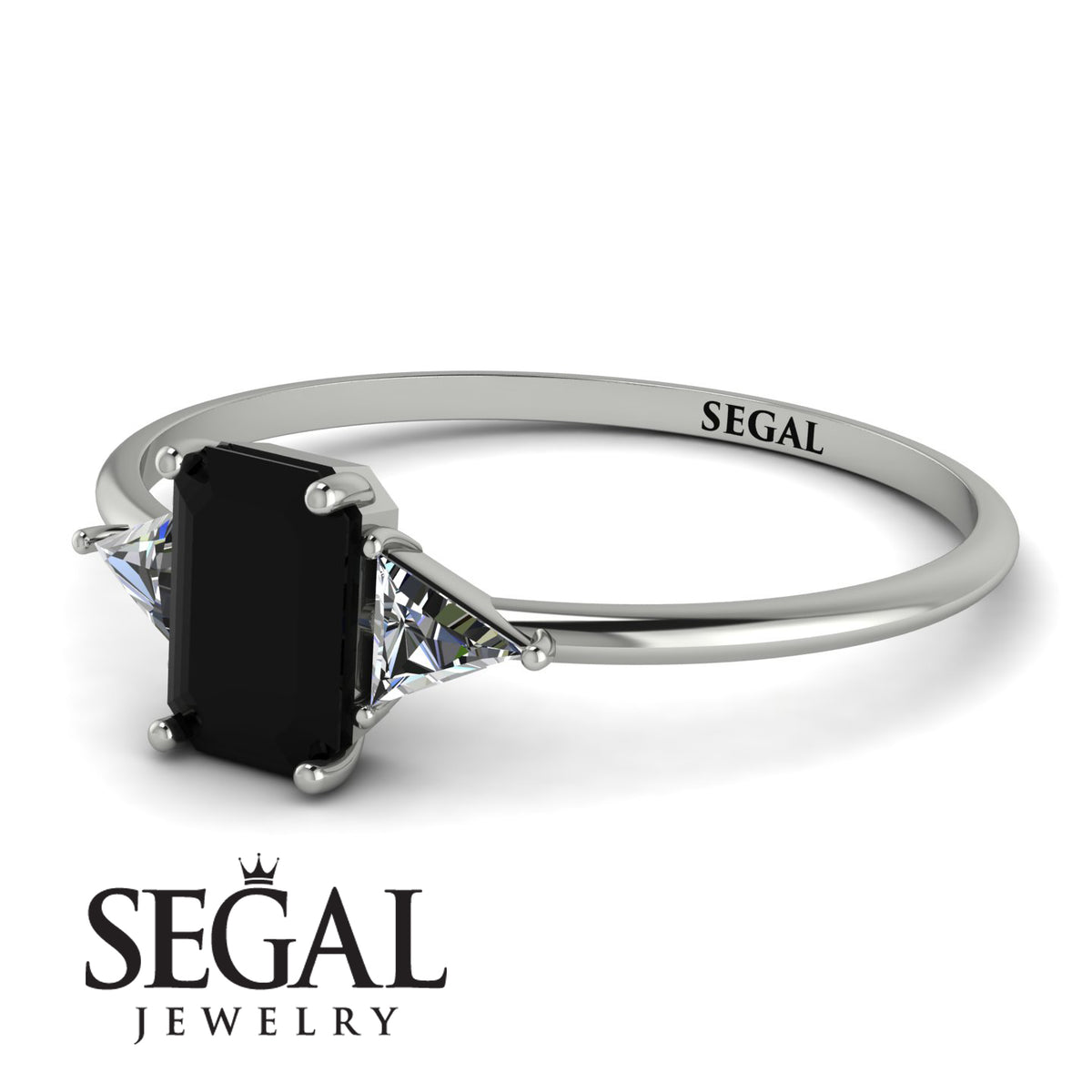 Emerald Cut Black Diamond With 