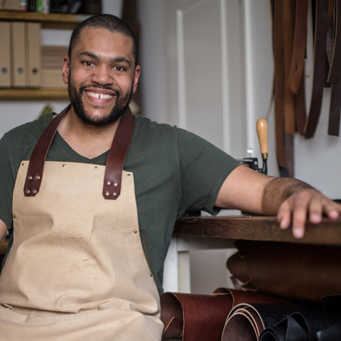 An image of Kingsley in the Kingsley Leather Workshop