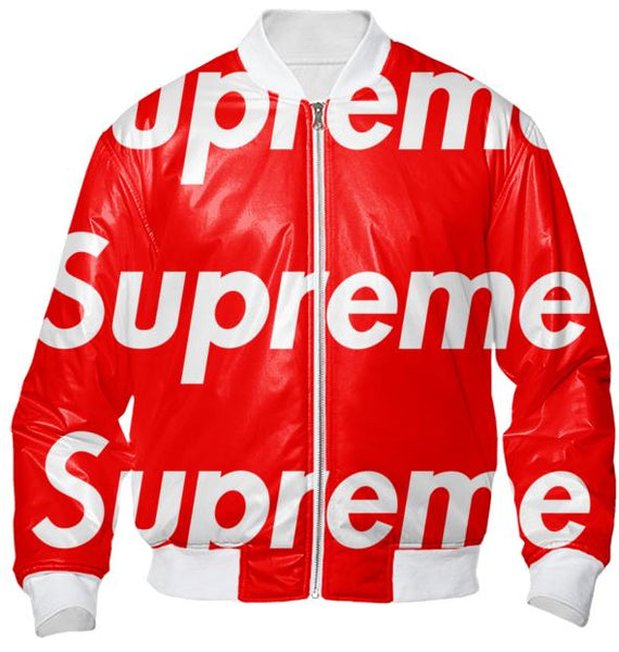 red supreme bomber jacket