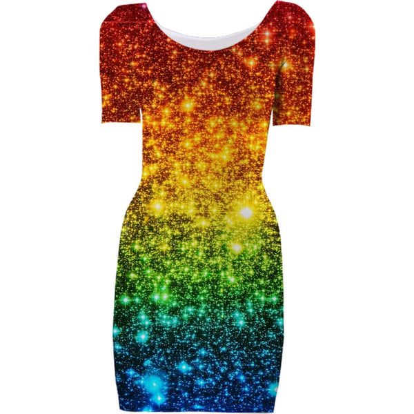 sparkly rainbow dress