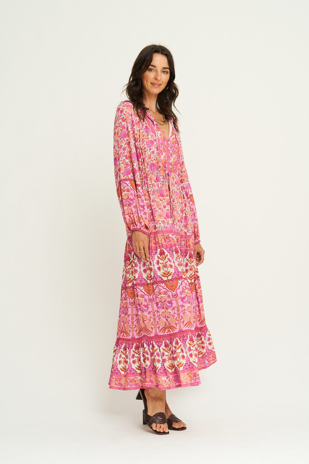 Stella Midi Dress in Rosehip - Pre-loved