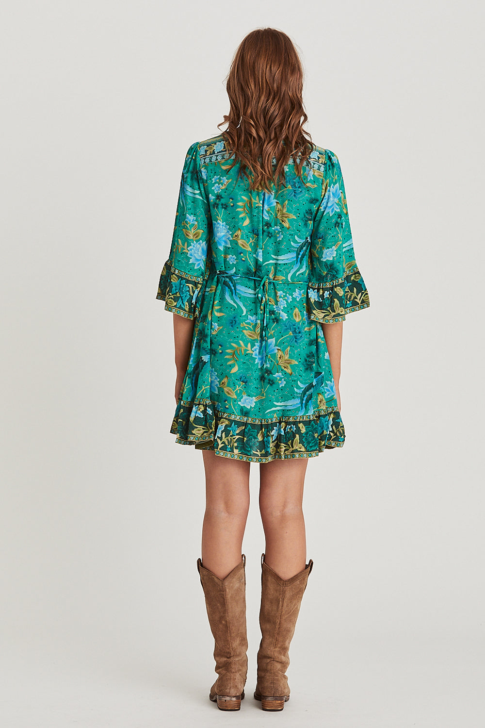 Ilona Mini Dress in Forest - Pre-loved