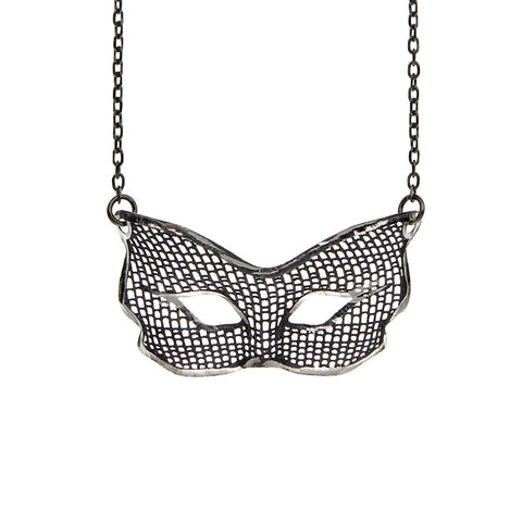 Vamp London Ruthenium Resille Mask Necklace