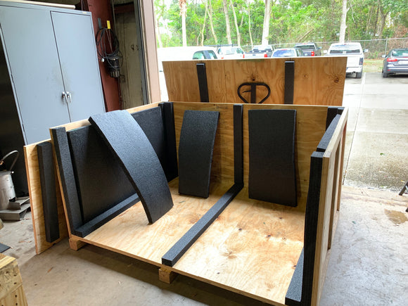 wood crate for custom copper bath tub
