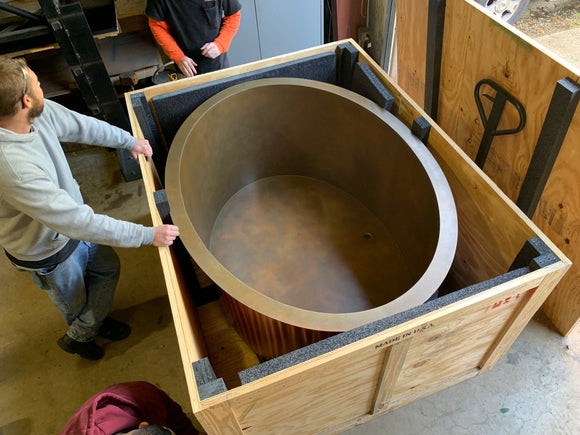 custom copper bath and spa tub