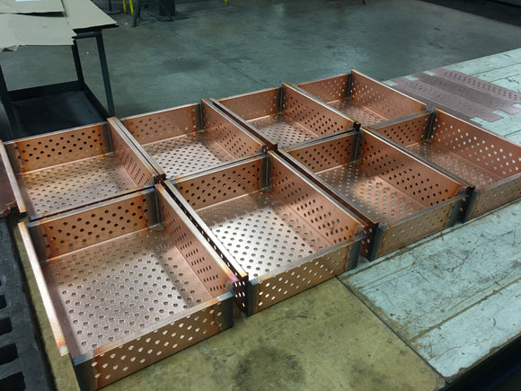custom copper strainers baskets for Havens sink