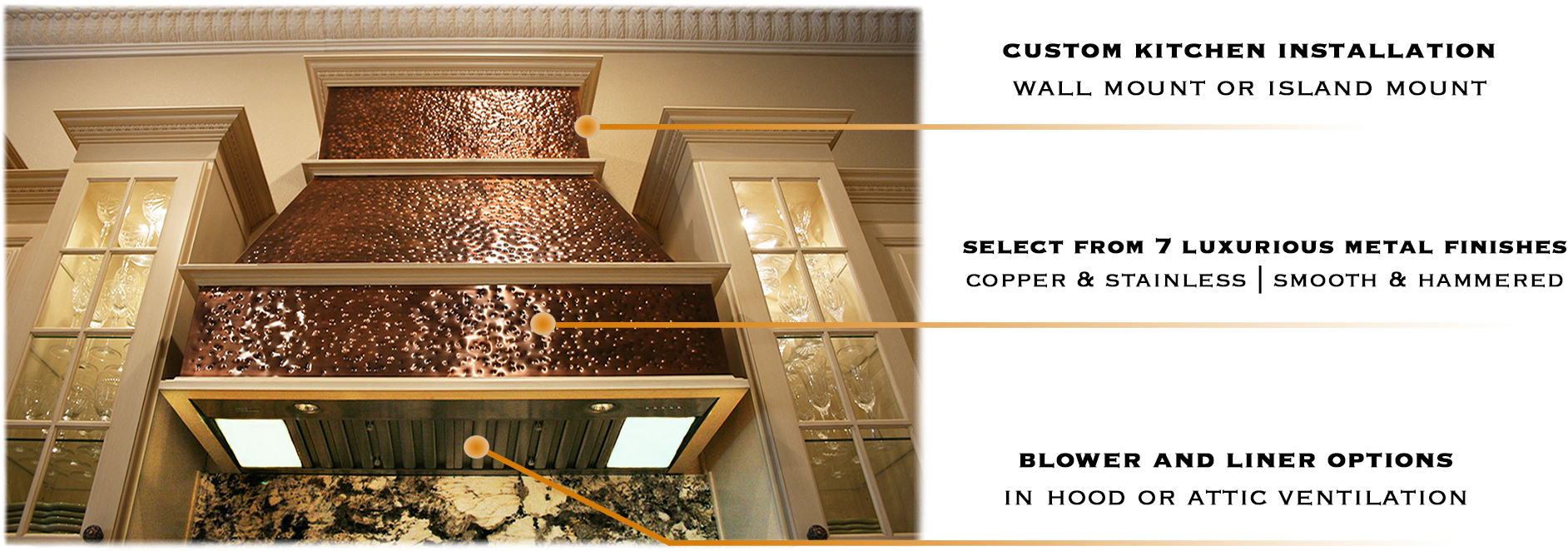 Orlando kitchen hood - Copper and Stainless Steel