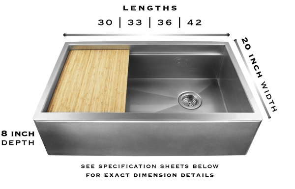 legacy matte farm sink specs