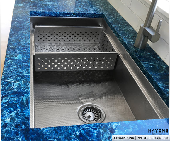 Custom accessory for stainless steel workstation sink