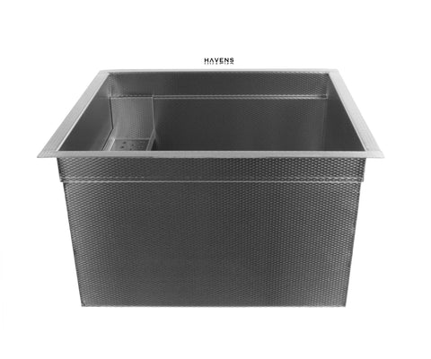 Laundry room stainless steel deep utility sink can be made with up to an 18" depth.