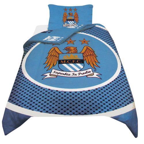 Manchester City Bullseye Double Quilt Cover Kool Kids Bedding
