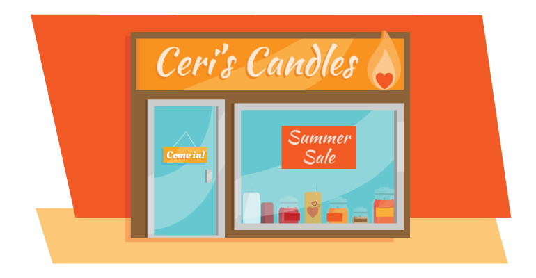 Ceri's candles store front