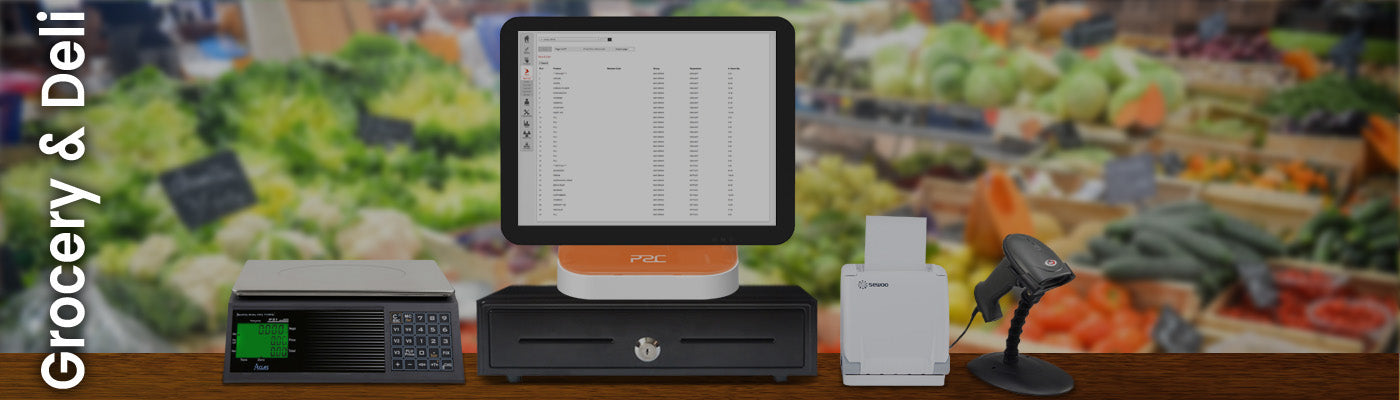 Grocery and deli EPOS, integrated scales, barcode scanner, cloud based back office