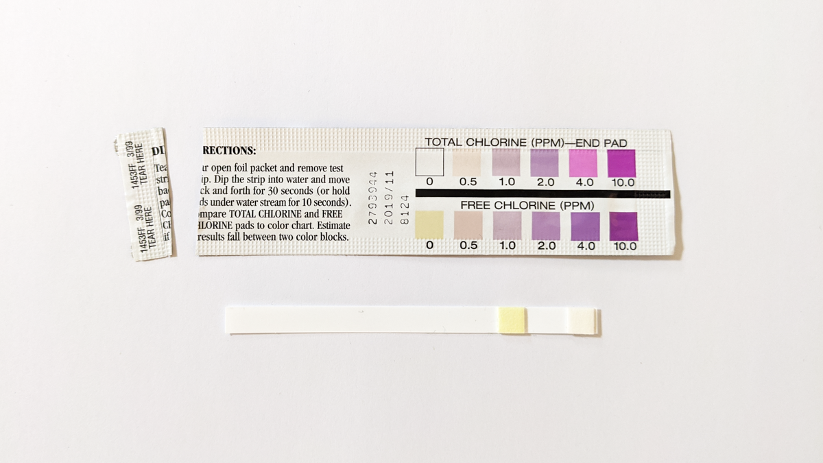 How to interpret Chlorine Testing Strip Directions Tap Score