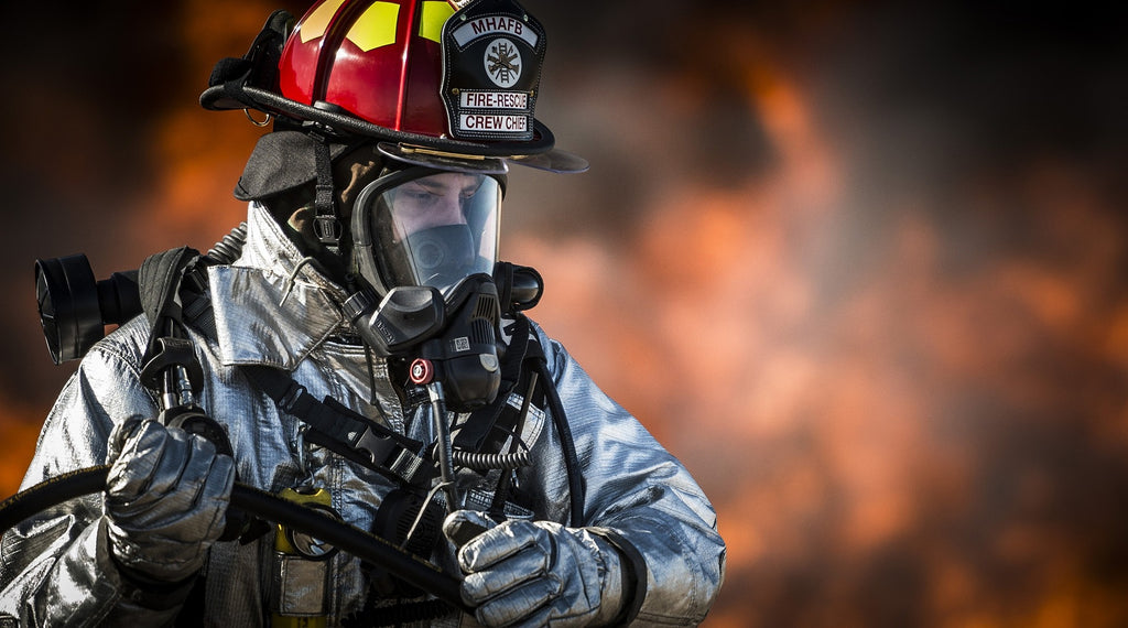 Merino wool base layers are popular with firefighters because they keep the skin dry in a layered clothing system with an impervious outer layer.