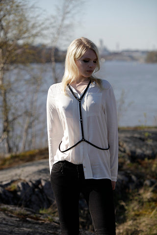 NORDENFELDT Fotoshooting in Helsinki, leather chain Lahja, worn by Tarja Turunen