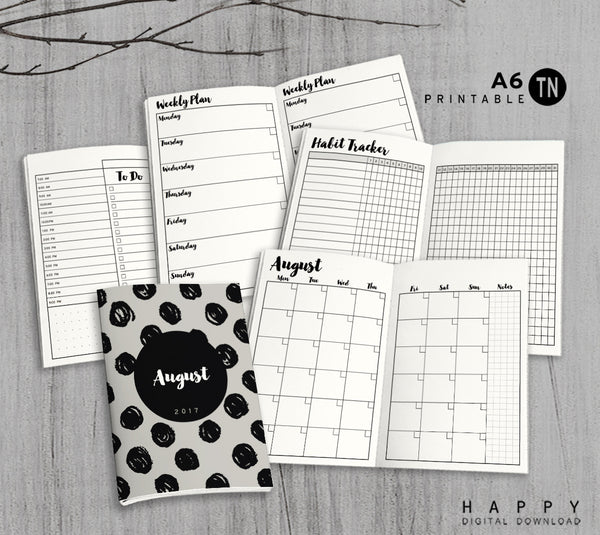 Printable Monthly Travelers Notebook Insert - A6 TN ...