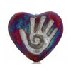 Healing Hand Ceramic Raku Heart Stone