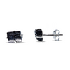 Black Tourmaline Raw Silver Earrings 925