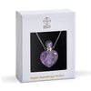 Crystal Aromatherapy Necklace - Amethyst Heart (Silver)